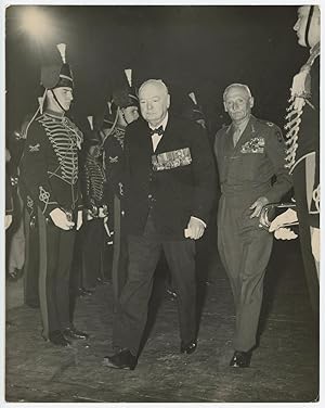 EL ALAMEIN RE-UNION - An original press photograph of Winston S. Churchill and Field Marshal Mont...