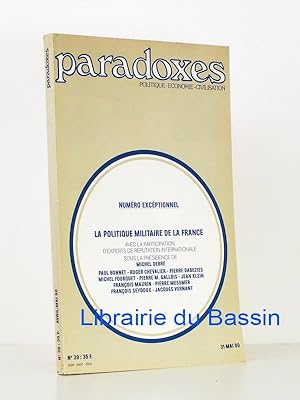 Image du vendeur pour Paradoxes n39 La politique militaire de la France mis en vente par Librairie du Bassin