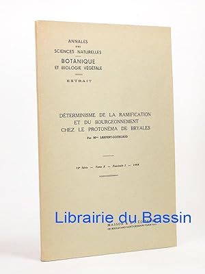 Imagen del vendedor de Dterminisme de la ramification et du bourgeonnement chez le Protonma de Bryales a la venta por Librairie du Bassin