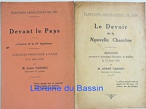 Imagen del vendedor de Devant le Pays L'oeuvre de la 14e lgislature Discours prononc  Paris le 6 avril 1932 a la venta por Librairie du Bassin