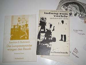 Bild des Verkufers fr 2 Bnde: Die Lumpensammler wiegen den Rauch. Poetische Texte. (Vom Autor signiert). / Ladung zum Verhr (Gedichte 1971 - 1976). Dem Buch liegen drei private Briefe des Autors an den Verleger Gnther Neske bei. zum Verkauf von Antiquariat Kelifer