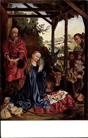 Bild des Verkufers fr Knstler Ansichtskarte / Postkarte Schongauer, Martin, Geburt Christi, Maria, Josef zum Verkauf von akpool GmbH