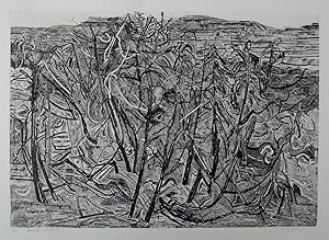 'Landscape with Juniper' Signed Etching