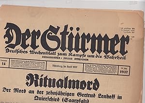 Der Stürmer. Nummer 14. Nurnberg, im April 1937. 15. Jahr 1937.