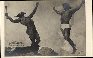 Künstler Ansichtskarte / Postkarte Vollbrecht, H., Jesus und der Teufel, Sascha Schneider