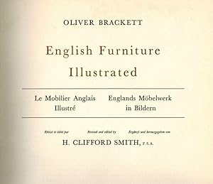 Imagen del vendedor de English Furniture Illustrated / Le Mobilier Anglais Illustr / Englands Mbelwerk in Bildern. French translation by Eric Whelpton. German translation by Nora Wydenbruck. a la venta por Inanna Rare Books Ltd.