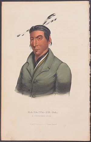 Bild des Verkufers fr Ka-Ta-Wa-Be-Da, A Chippeway Chief zum Verkauf von Trillium Antique Prints & Rare Books