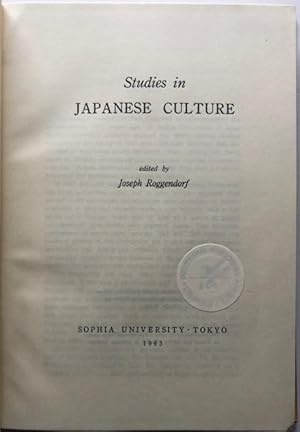 Image du vendeur pour Studies in Japanese culture. mis en vente par Antiquariat Lohmann