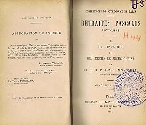 Conférences de Notre-Dame de Paris, retraites pascales 1877-1880 (La tentation - Recherche de jés...