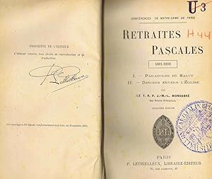 Conférences de Notre-Dame de Paris, retraites pascales 1881-1884 (I Paraboles du salut - Devoirs ...