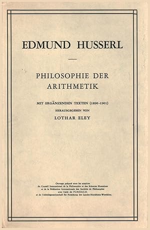 Image du vendeur pour Philosophie der arithmetik Mit erganzenden texten (1890-1901) mis en vente par Di Mano in Mano Soc. Coop