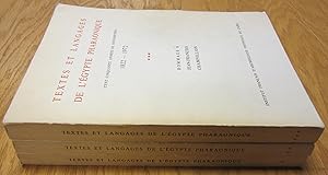 Textes et Langages de l'Egypte Pharaonique: Cent Cinquante Annees de Recherches, 1822-1972, Homma...