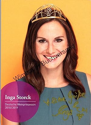 Original Autogramm Inga Storck Deutsche Weinprinzessin 2018 2019 /// Autogramm Autograph signiert...