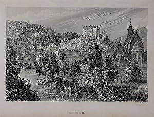 Bild des Verkufers fr Murau. Stahlstich v. Winkles nach L. Mayer aus Seidl "Wanderungen durch Tyrol und Steyermark" Leipzig 1840/41, 10 x 15 cm zum Verkauf von Antiquariat Johannes Mller