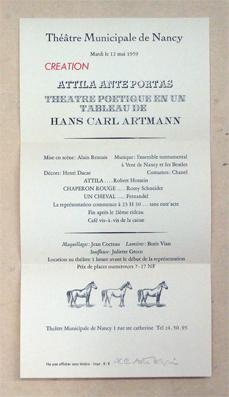 Attila ante portas. Théâtre poétique en un tableau. [Theaterzettel zu einer fingierten Aufführung].