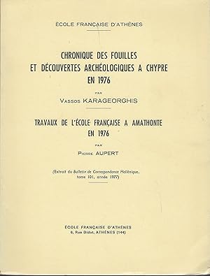 Seller image for Chronique des fouilles et dcouvertes archologiques  Chypre en 1976 for sale by Librairie Archaion