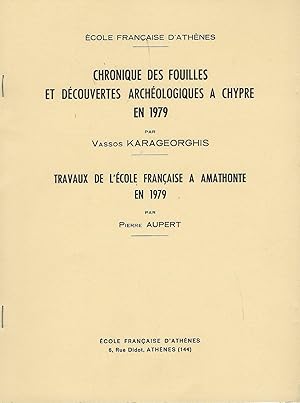 Seller image for Chronique des fouilles et dcouvertes archologiques  Chypre en 1979 for sale by Librairie Archaion