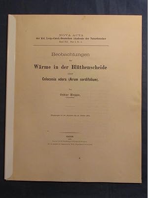 Wärme in der Blüthenscheide einer Colocasia odora (Arum cordifolium). Nova acta. Abhandlungen der...