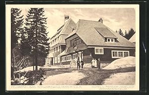 Bild des Verkufers fr Ansichtskarte Feldberg / Schwarzwald, Hotel und Pension Hebelhof mit Schneeschmelze zum Verkauf von Bartko-Reher