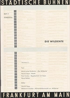 Bild des Verkufers fr Programmheft Henrik Ibsen DIE WILDENTE Kleines Haus Spielzeit 1960 / 61 Heft 7 zum Verkauf von Programmhefte24 Schauspiel und Musiktheater der letzten 150 Jahre