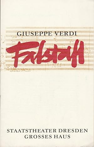 Image du vendeur pour Programmheft Giuseppe Verdi FALSTAFF Premiere 27. Mrz 1974 Groes Haus Spielzeit 1973 / 74 Heft 7 mis en vente par Programmhefte24 Schauspiel und Musiktheater der letzten 150 Jahre