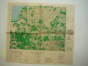 Army Map Service Contour Map of Hamasaki, Kyushu Japan (1946)