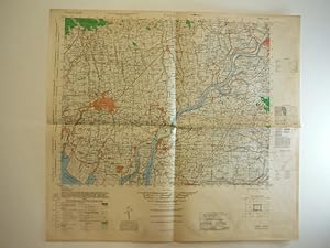 Army Map Service Contour Map of Saga, Kyushu Japan (1946)