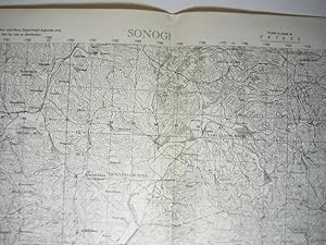 Army Map Service Contour Map of Sonogi, Kyushu Japan (1945)