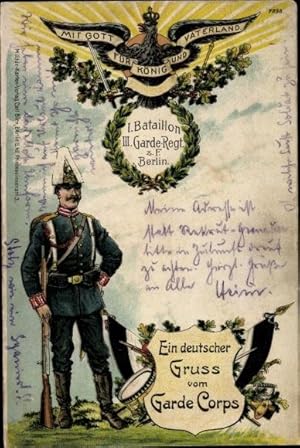 Regiment Litho 1. Bataillon III. Garde Regiment zu Fuß Berlin, Soldat in Uniform