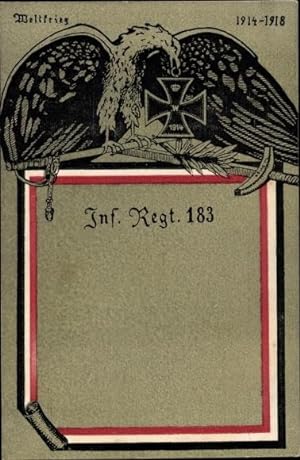 Regiment Ansichtskarte / Postkarte Infanterie Regiment 183, Eisernes Kreuz, Adler