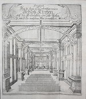 "Prospect der in Anno 1646 erbauten neuen Schloß-Kirchen auf den Friedenstein oberhalb Gotha." //...