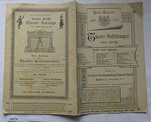 Immagine del venditore per Eduard Blochs Theater-Katalog Nr. 100 - Jubel Ausgabe 1845-1895 - Theater-Auffhrungen aller Arten venduto da Versandhandel fr Sammler