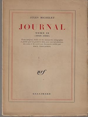 Imagen del vendedor de Journal tome II (1849-1860) a la venta por Librodifaccia