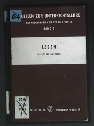 Imagen del vendedor de Lesen. Quellen zur Unterrichtslehre: Heft 4. a la venta por books4less (Versandantiquariat Petra Gros GmbH & Co. KG)