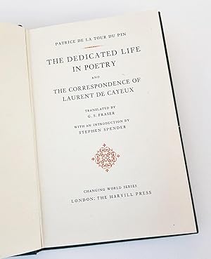 Bild des Verkufers fr The dedicated life in poetry and correspondence of Laurent de Cayeux. zum Verkauf von La Basse Fontaine