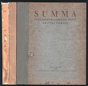 Summa. Eine Vierteljahresschrift. [Bände 1-3 (von 4).]