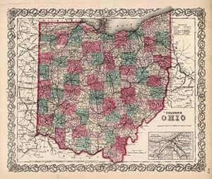 Immagine del venditore per Ohio (with an inset map of the Vicinity of Cleveland, Cuyahoga Co.) venduto da Art Source International Inc.