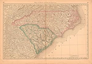 Image du vendeur pour Map of North and South Carolina mis en vente par Art Source International Inc.