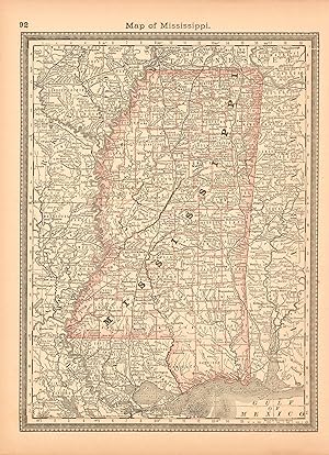 Image du vendeur pour Map of Mississippi mis en vente par Art Source International Inc.