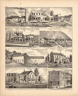 Seller image for Saw Mill of Cogel & Betcher; W.F. Cross, Livery Stable; Hay Creek Brewery; Residence & Stock Farm of Osmund J. Wing; View of the Residence of Albert A. Burkard; Farm Residence of H.D. Miller; Residence & Mill of C.N. Wilcox; Louis C. Smiths Block' for sale by Art Source International Inc.