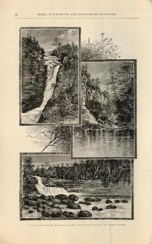 Seller image for R. W. & O. R.R. - High Falls, Ravine and Kings Falls, on Deer River' for sale by Art Source International Inc.