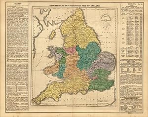 Image du vendeur pour Geographical and Statistical Map of England mis en vente par Art Source International Inc.