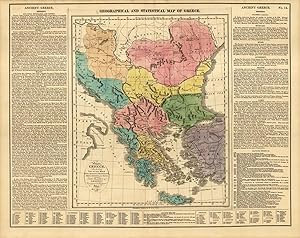 Image du vendeur pour Geographical and Statistical Map of Greece mis en vente par Art Source International Inc.