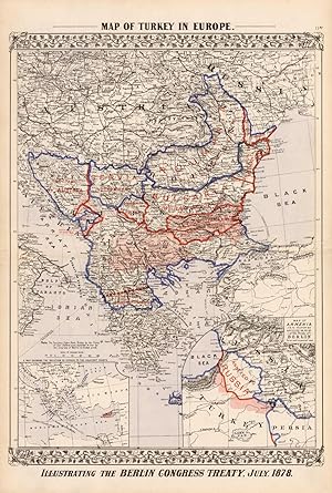 Imagen del vendedor de Map of Turkey in Europe- Illustrating the Berlin Congress Treaty, July 1878 a la venta por Art Source International Inc.