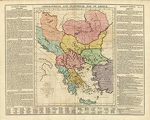 Image du vendeur pour Geographical and Statistical Map of Greece mis en vente par Art Source International Inc.