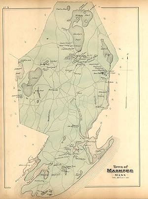 Immagine del venditore per Walker's 1880 Map of Town of Mashpee Massachusetts venduto da Art Source International Inc.