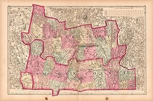Imagen del vendedor de Map of Hampshire County and Hampden County, Massacusetts a la venta por Art Source International Inc.