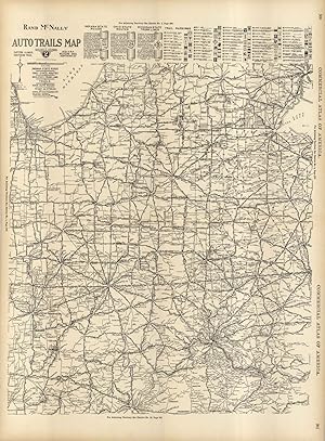 Image du vendeur pour McNally's 1922 Auto Trails Map of Eastern Illinois, Southern Mich., Indiana, Western Ohio, and Northern Kentucky mis en vente par Art Source International Inc.