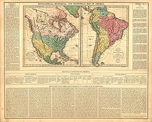 Image du vendeur pour Geographical, Historical and Statistical Map of America mis en vente par Art Source International Inc.