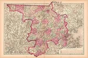 Bild des Verkufers fr Map of Middlesex County zum Verkauf von Art Source International Inc.